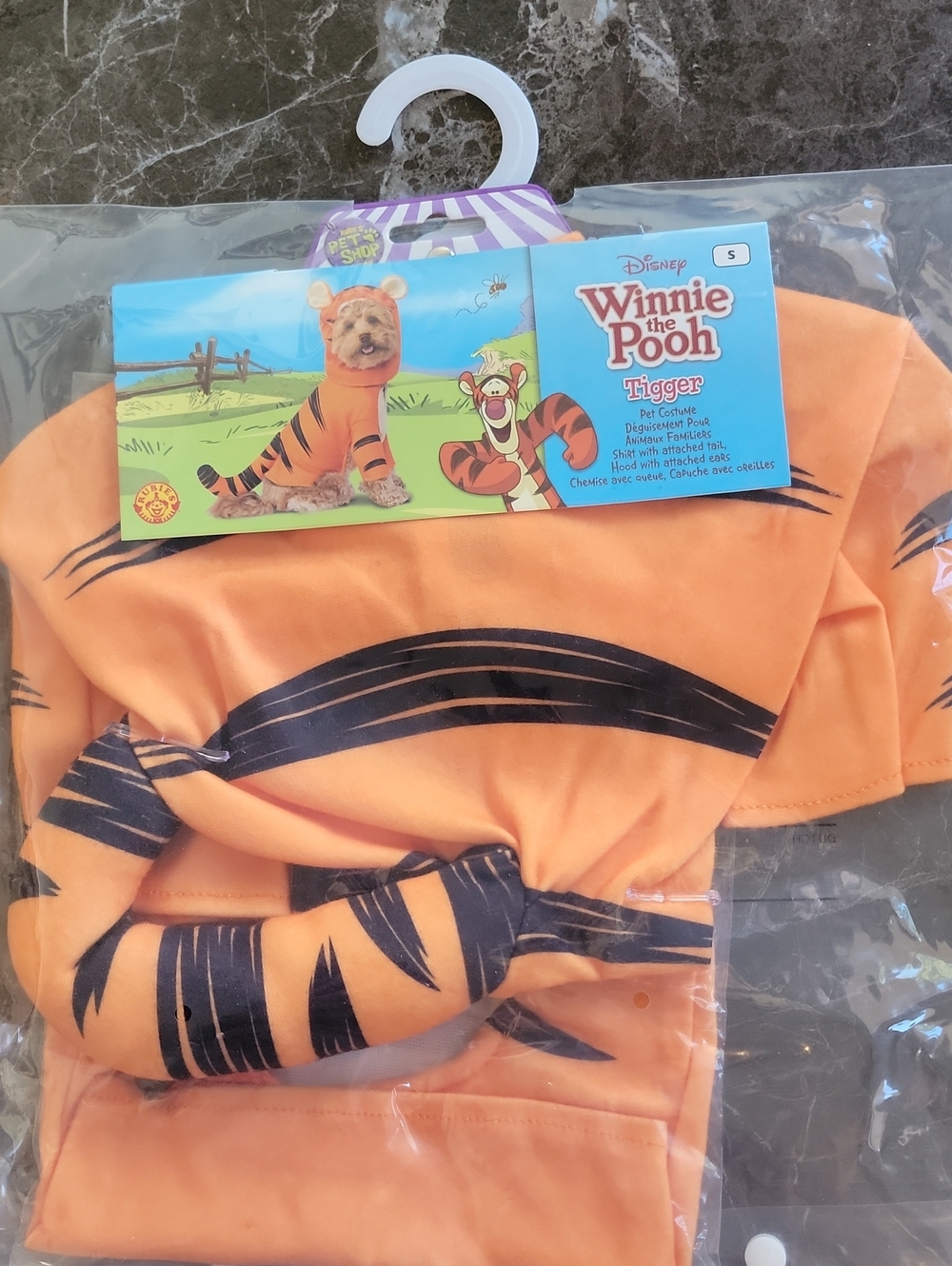 Disney Tigger Pet Costume - Orange & Black Stripes - Size S